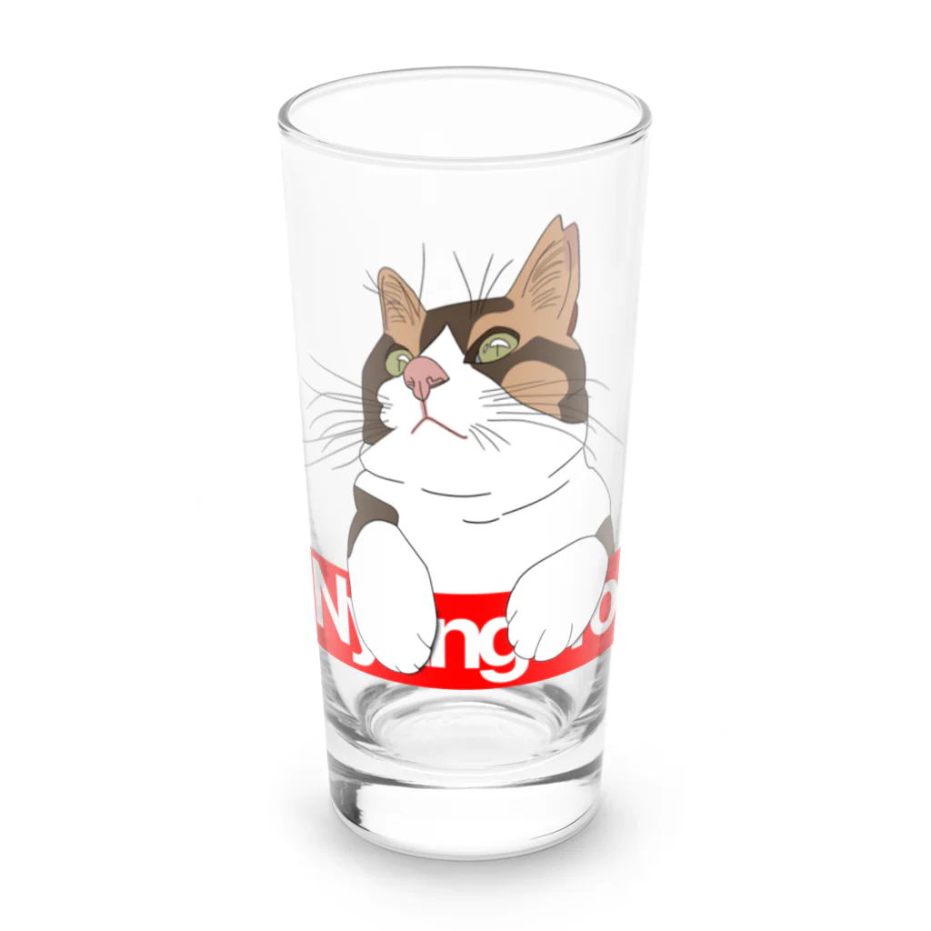 ざっかばらんの見守る"にゃんごろう" Long Sized Water Glass :front