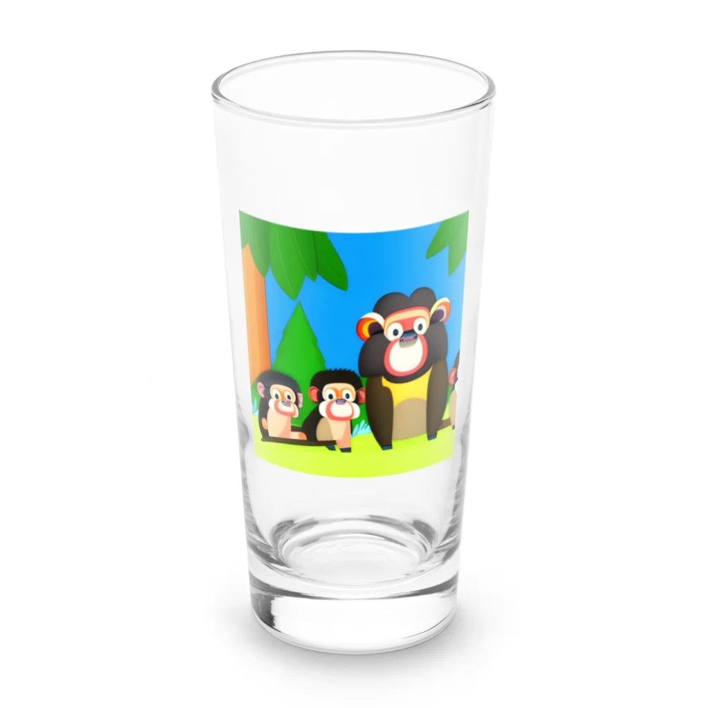 cocodonの森の中のマントヒヒ親子 Long Sized Water Glass :front