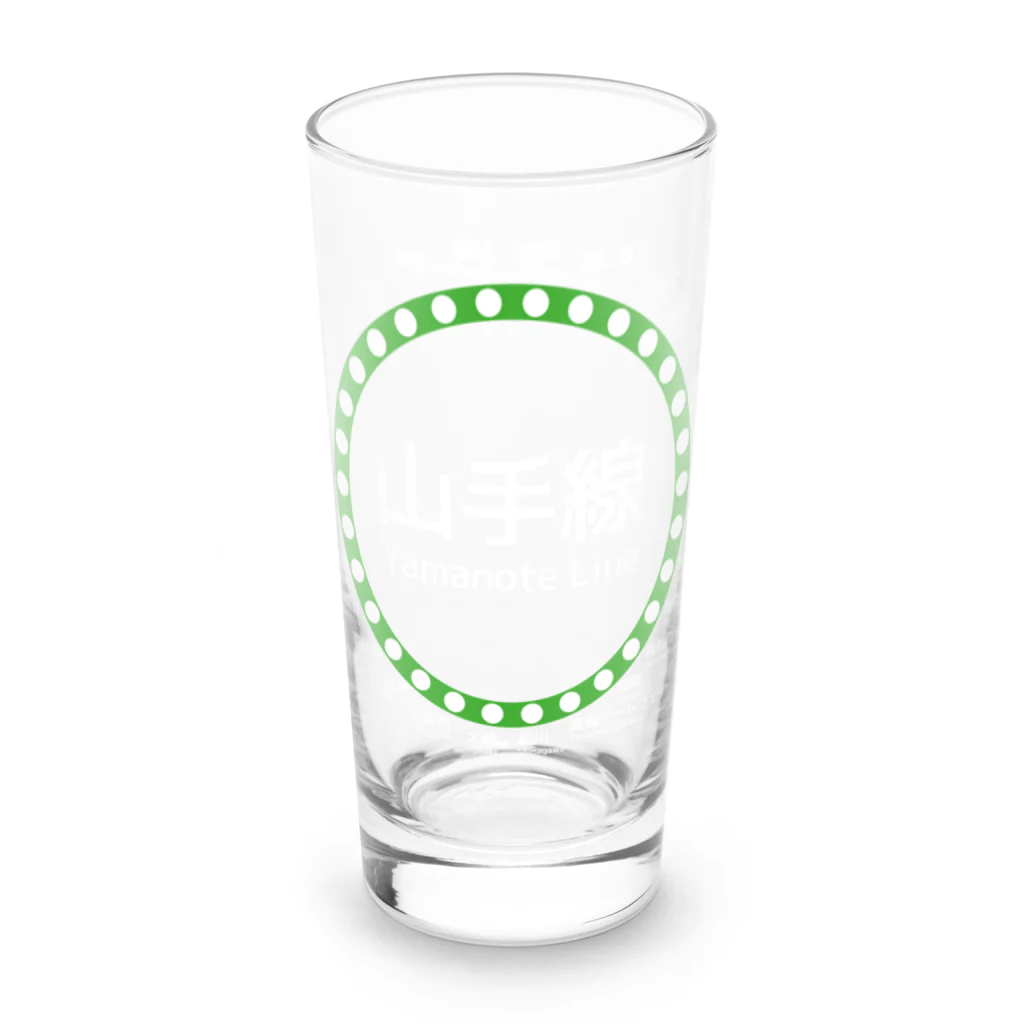 DRIPPEDのJR山手線路線図 白ロゴ Long Sized Water Glass :front