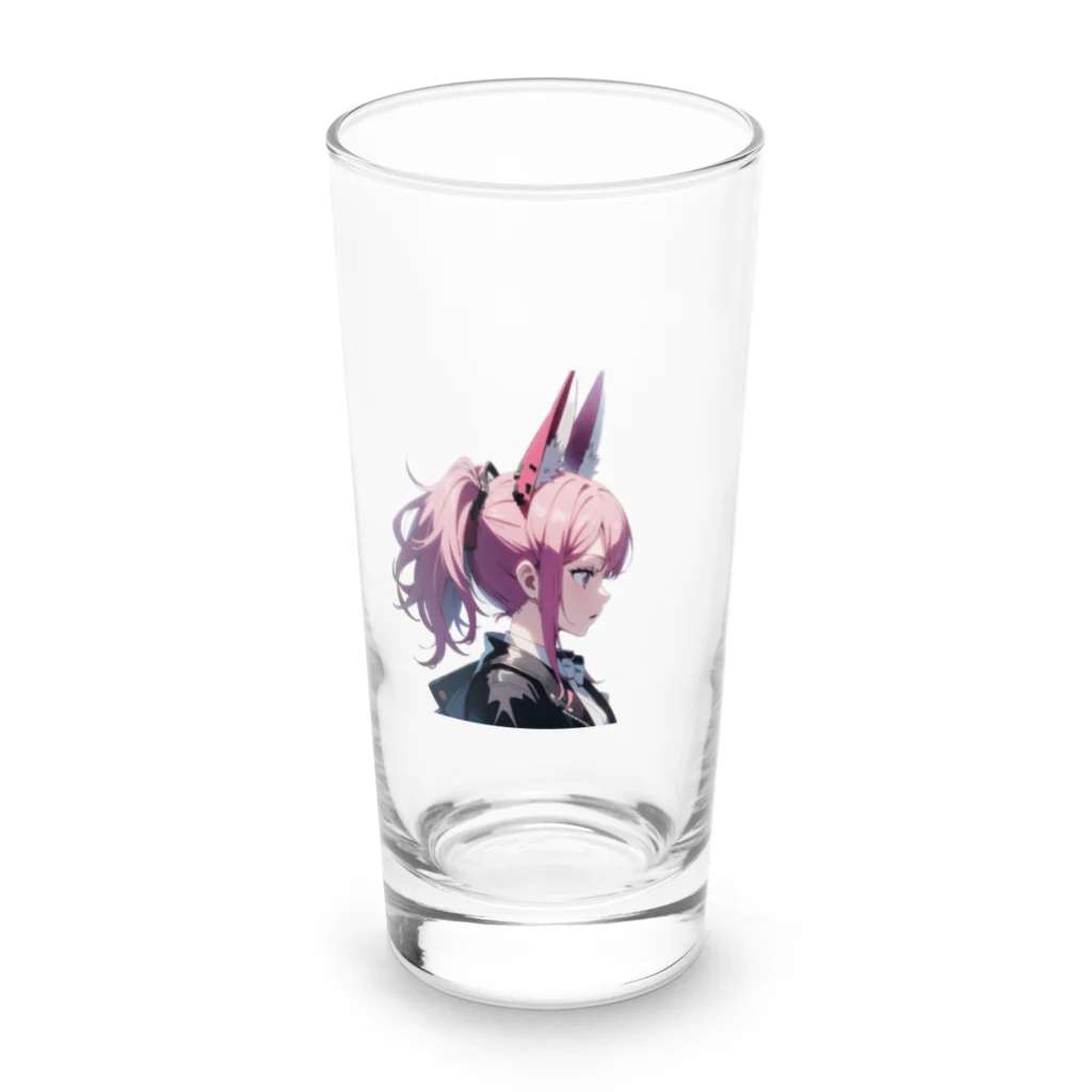 1bit工房のラビーの横顔 Long Sized Water Glass :front