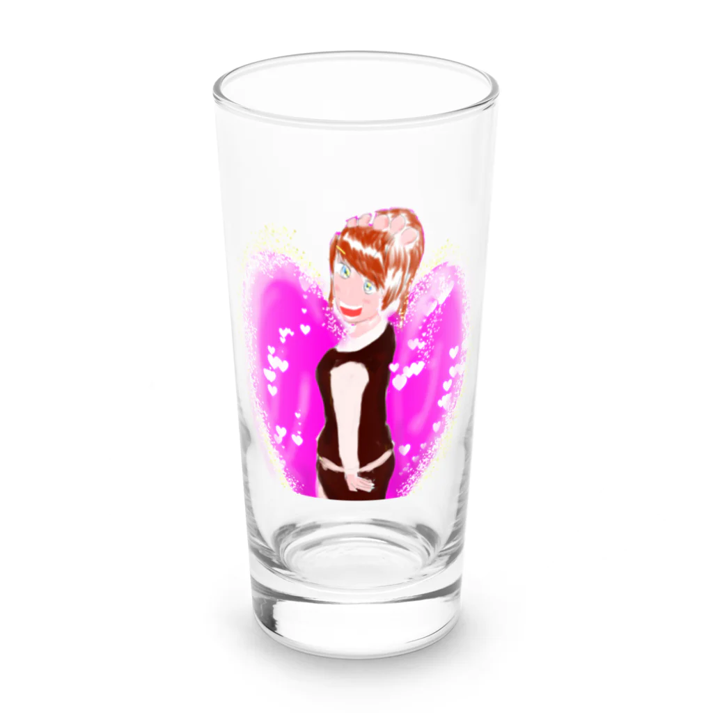 かわごえ日高のバッテリーキャラクターグッズの手ー子ちゃんプリティーグッツ(ウェイトレスバージョン) Long Sized Water Glass :front