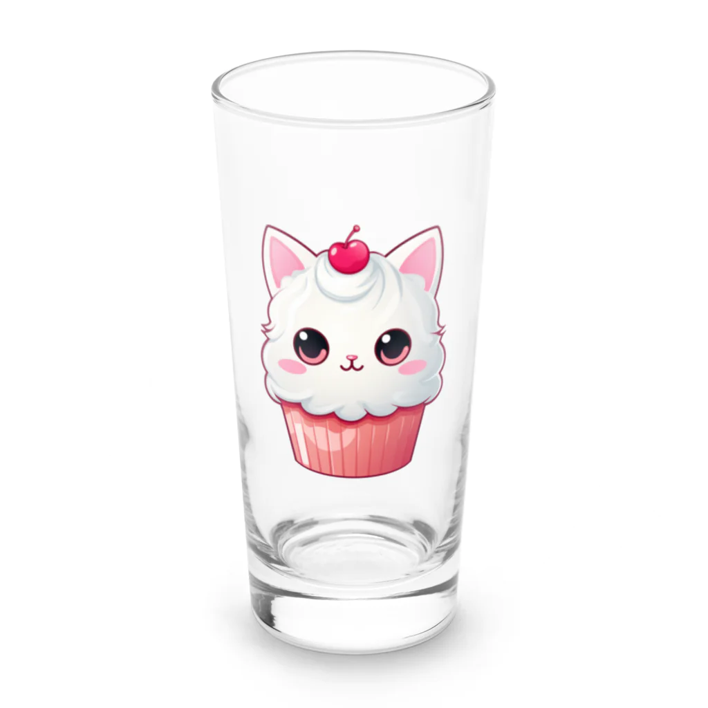 Vasetti_pressのカップケーキの猫ちゃん Long Sized Water Glass :front