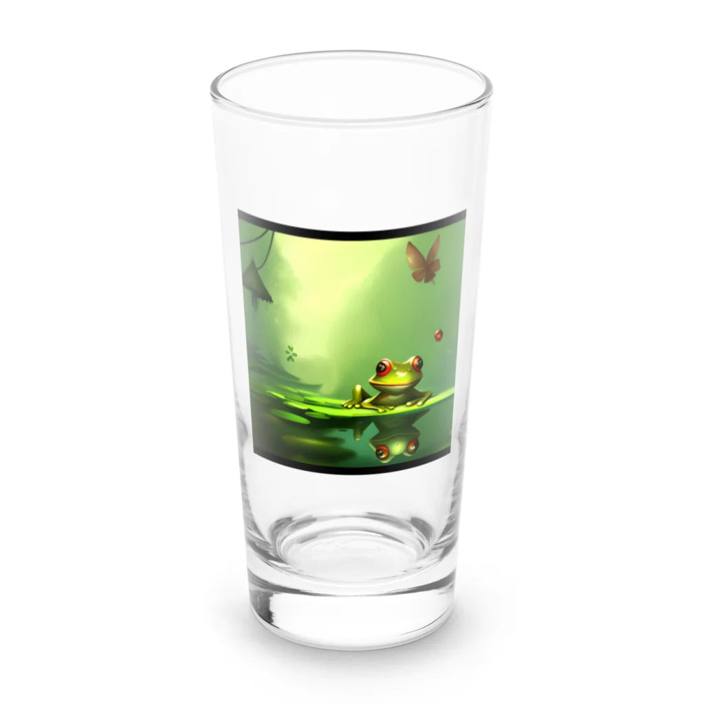 かえる商店の幸せを呼ぶかえる Long Sized Water Glass :front