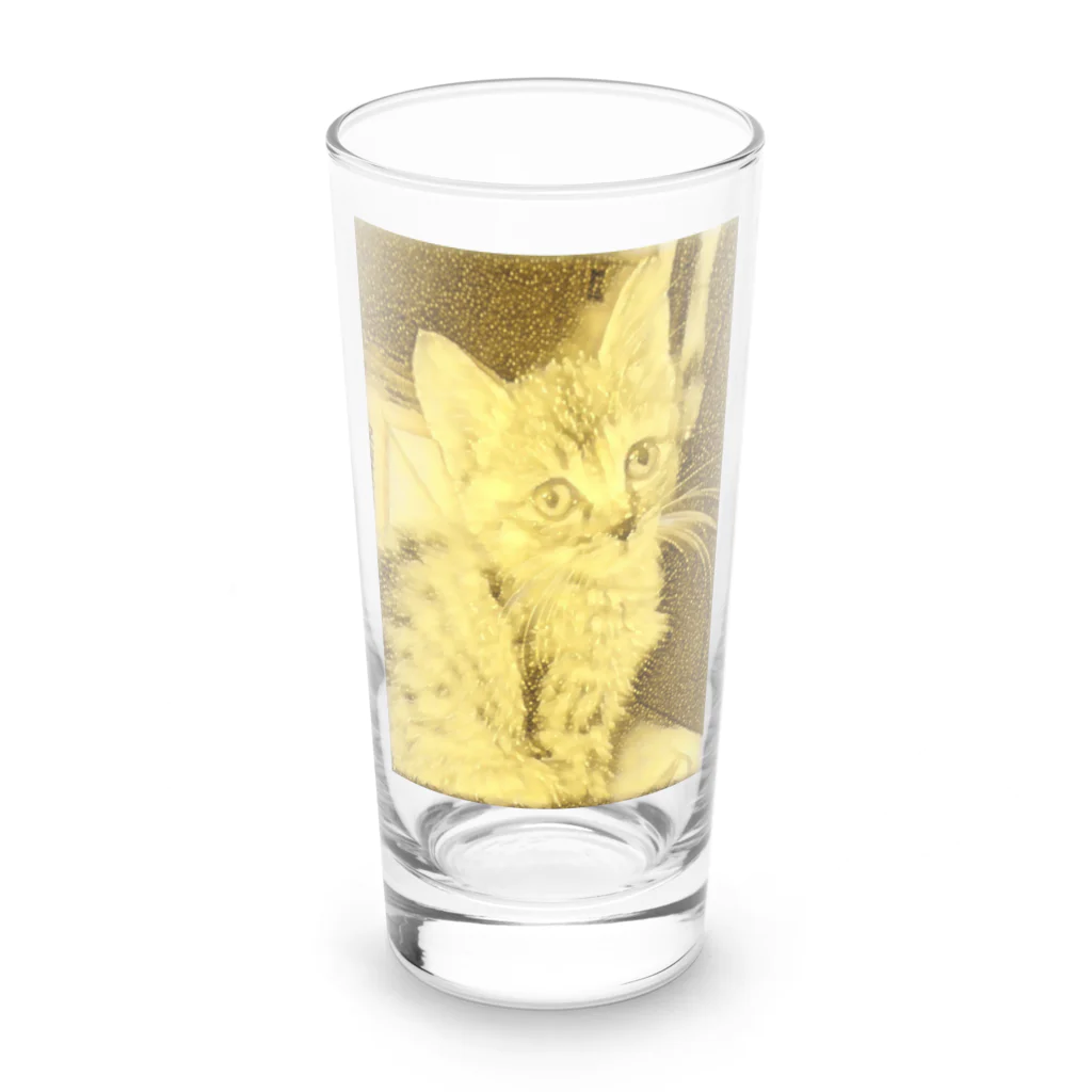 金色猫のキラキラネコ Long Sized Water Glass :front