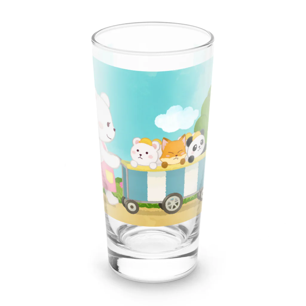 アプリコワークスのくまちゃん・みんなでお散歩 Long Sized Water Glass :front