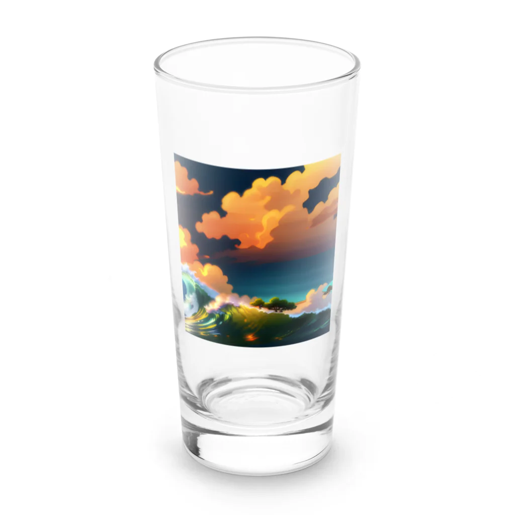 tetsuの海！朝日！ Long Sized Water Glass :front