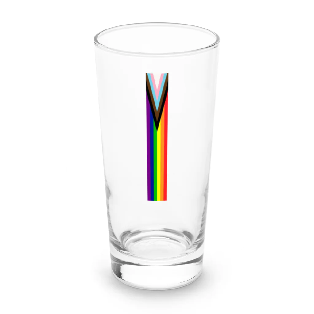 LGBTQ＋プライドショップのプログレッシブレインボー・ロンググラス Long Sized Water Glass :front