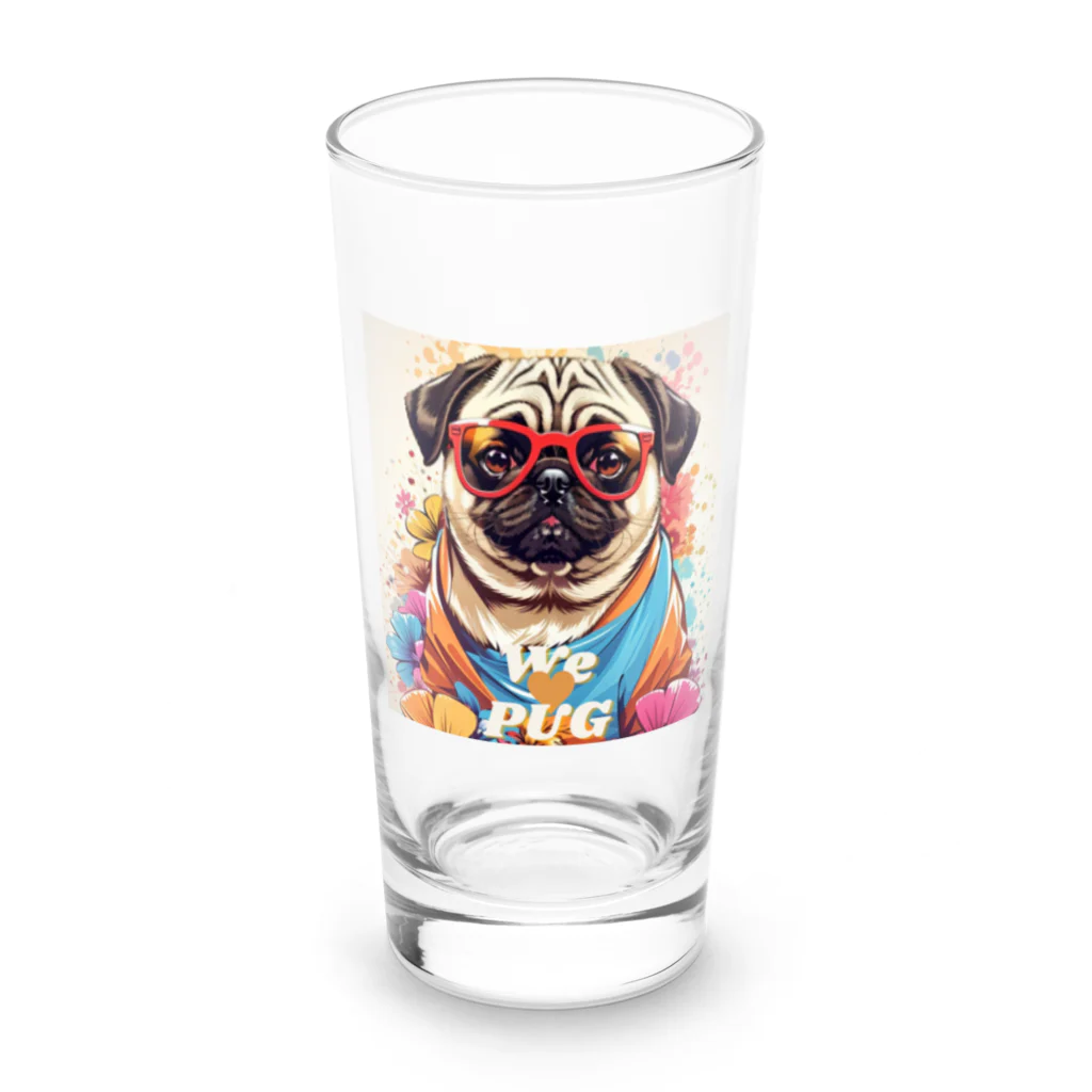 LEONのWe♥PUG　色彩（パグ大好き！） Long Sized Water Glass :front