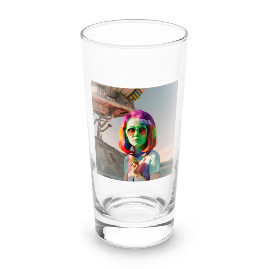 献血するドラキュラの宇宙人シリーズ Long Sized Water Glass :front