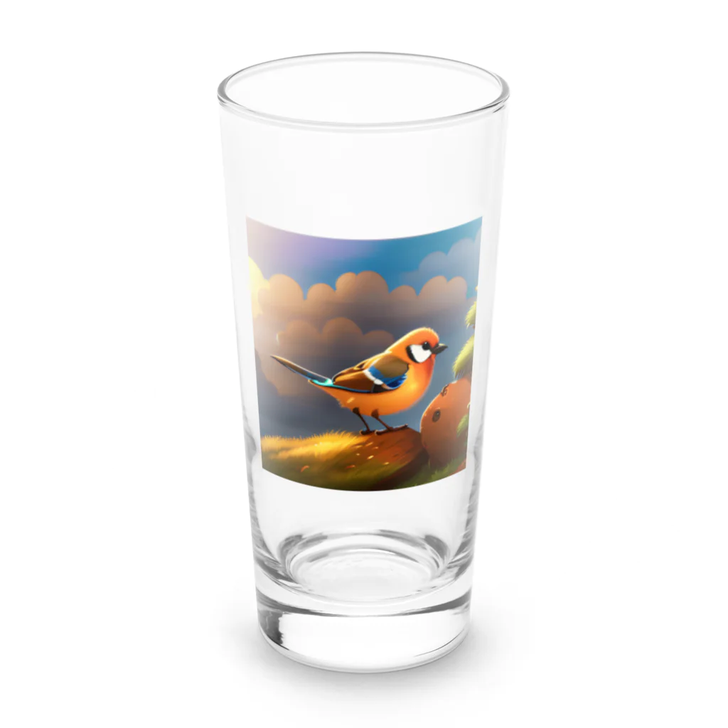 グッドグッズのかわいい鳥のイラストグッズ Long Sized Water Glass :front