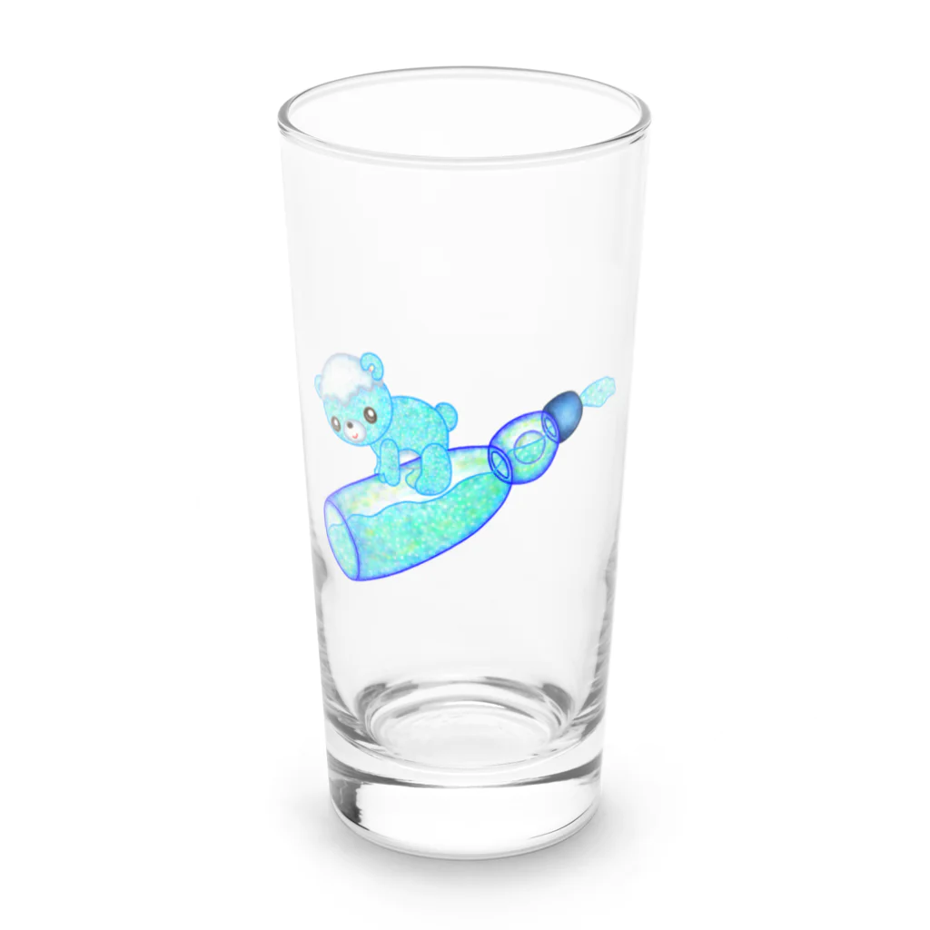 satoayaのアニマルカフェのドリンクマ　ラムネ Long Sized Water Glass :front