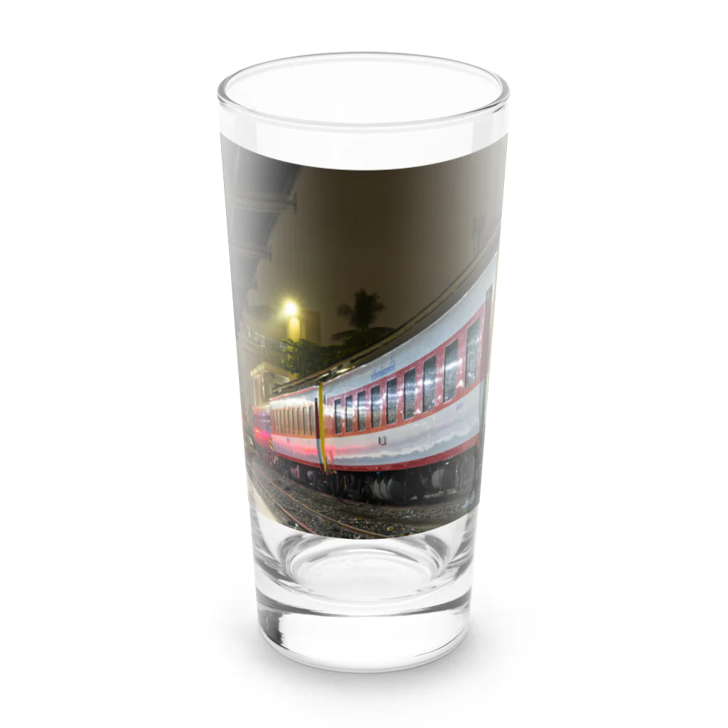 Second_Life_of_Railwaysのブルートレインが旅情を誘う、タイ国鉄ファランポーン駅の夜 Long Sized Water Glass :front