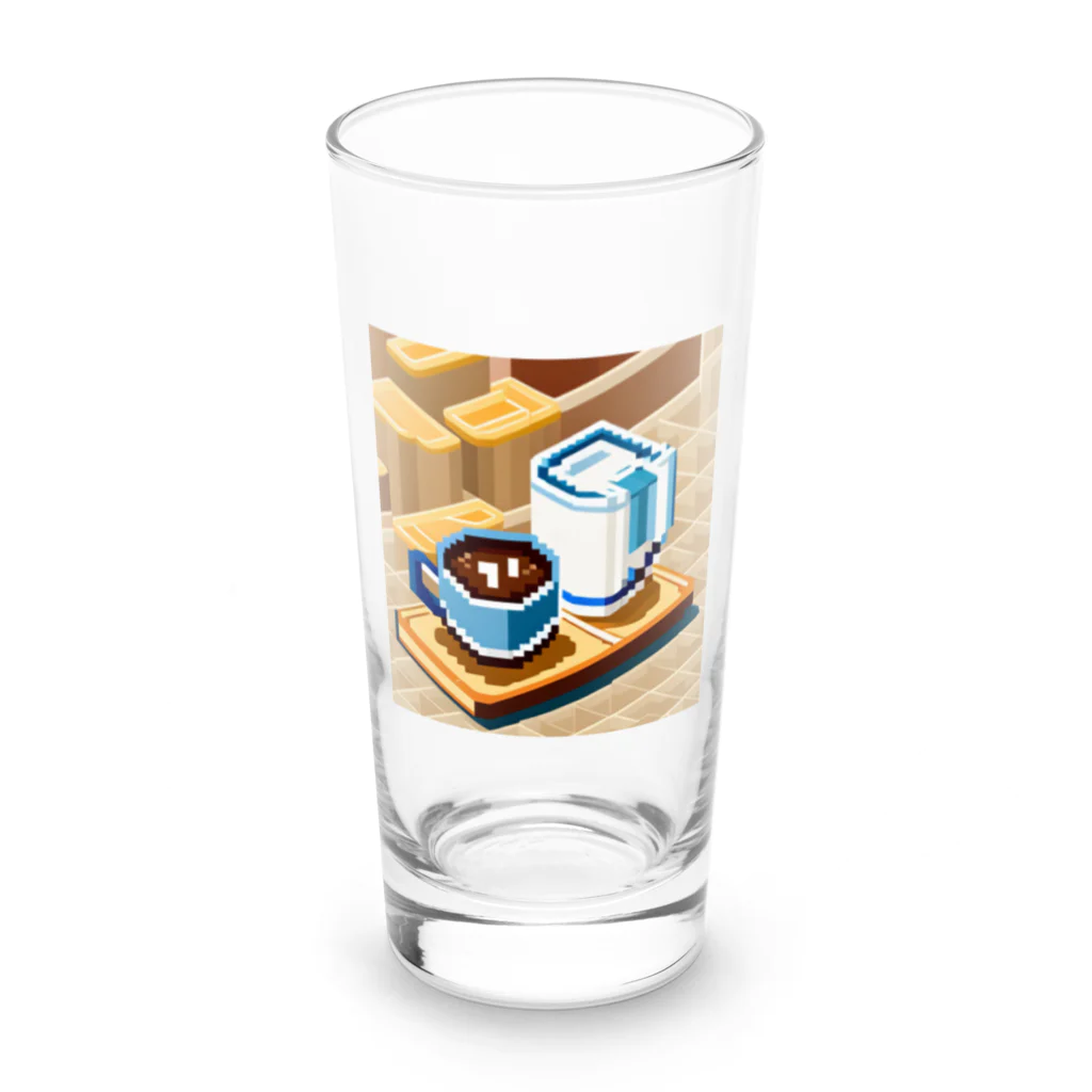 cunissaのドット絵コーヒーと電気ポット Long Sized Water Glass :front