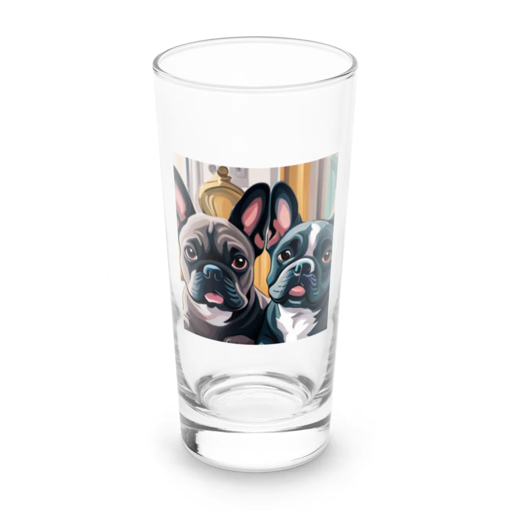 わんわんギャラリーのワンちゃん仲良し物語 Long Sized Water Glass :front