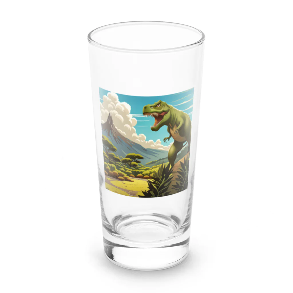 和彩-Wairoriのアニメ調　ティラノサウルス Long Sized Water Glass :front