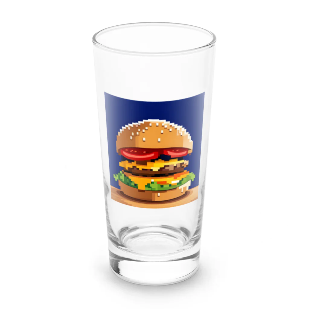 ダブル15のドット柄ビッグなチーズバーガー Long Sized Water Glass :front