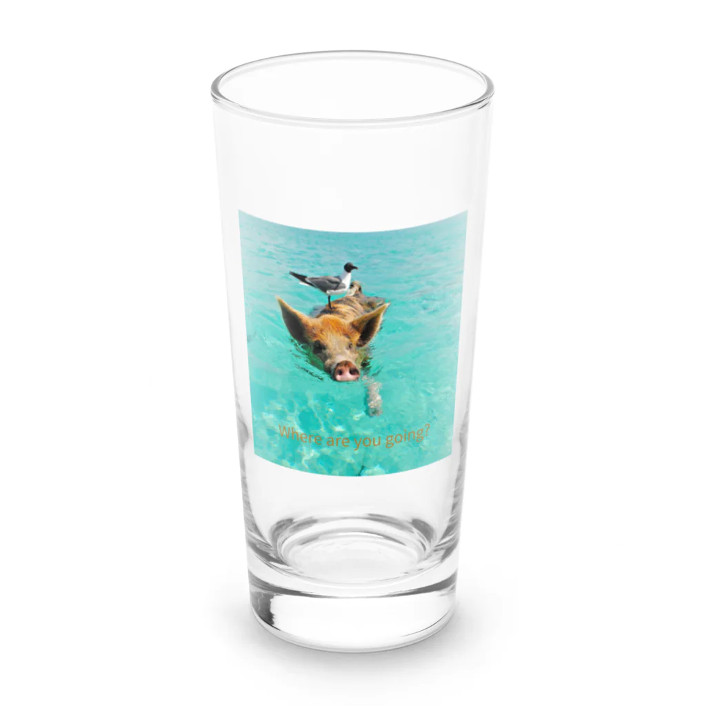 MOMOTAKAショップの海のかけら - ピグとバード Long Sized Water Glass :front