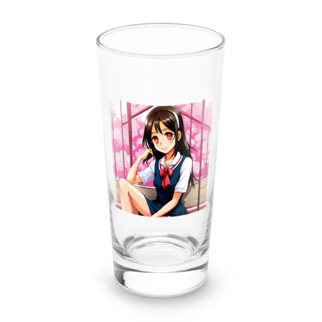 🎨デザイン宮殿🛍️の✨明るい美少女シリーズ：スレンダー女子高生エディション✨ Long Sized Water Glass :front