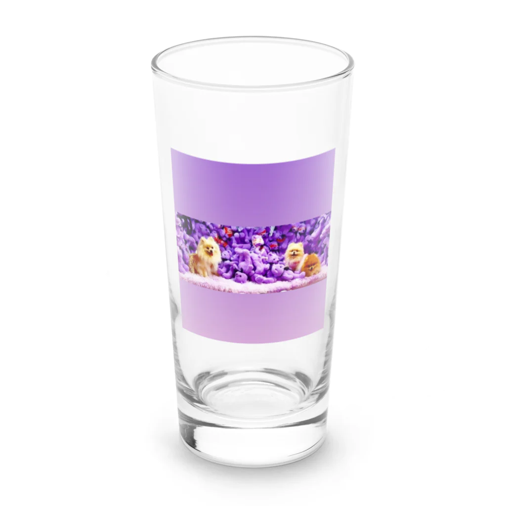 3pomeranian-leo-house　グッズショップのGothic & Lolita  ポメラニアン　紫　 Long Sized Water Glass :front