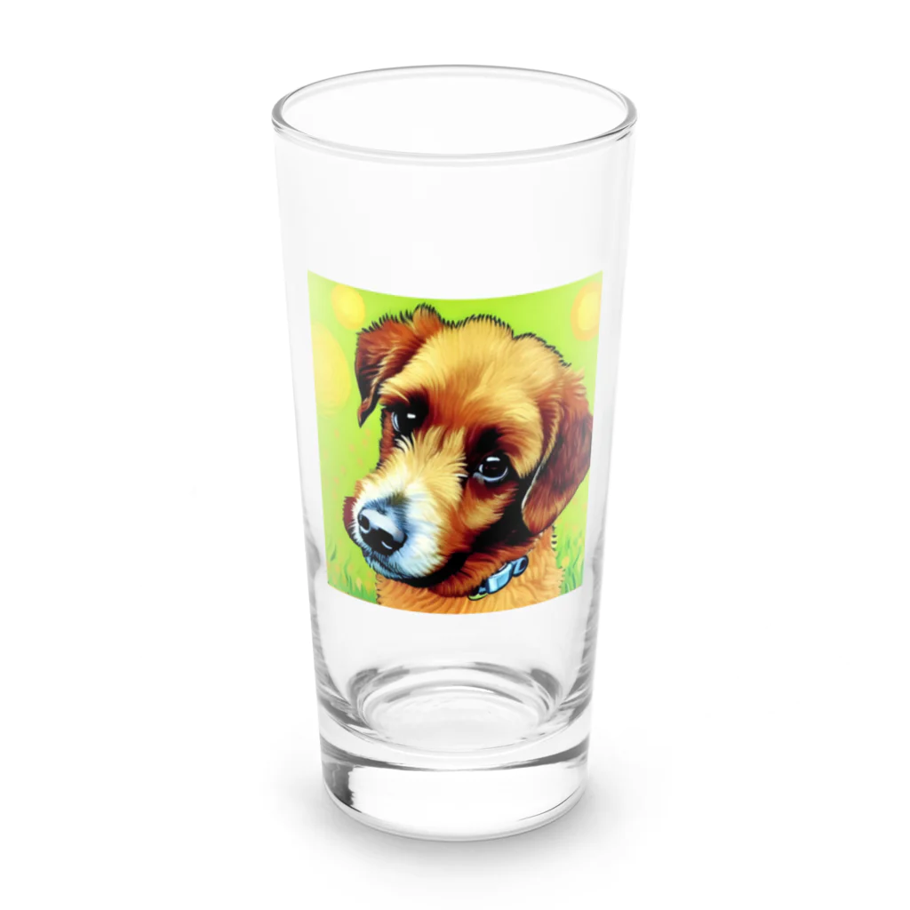 ハッピー・ディライト・ストアの見つめる愛犬 Long Sized Water Glass :front