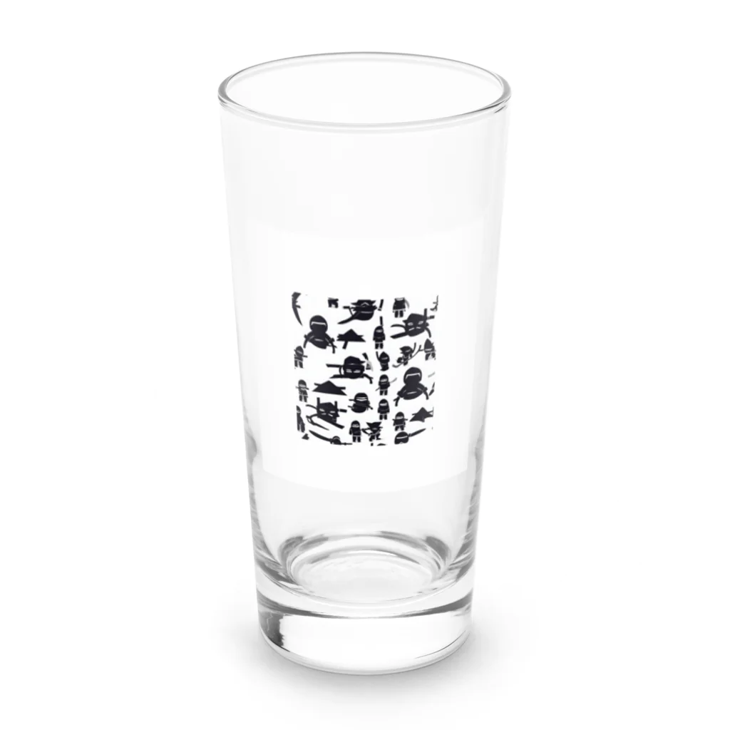 忍者のシンプルな忍者のイラストが入ったグッズ Long Sized Water Glass :front