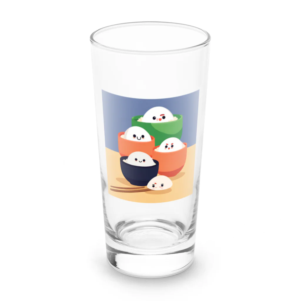 K-K123456のかわいいおにぎりのイラストのグッズ Long Sized Water Glass :front