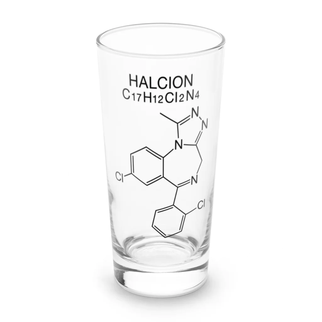 DRIPPEDのHALCION C17H12Cl2N4-ハルシオン-(Triazolam-トリアゾラム-) Long Sized Water Glass :front