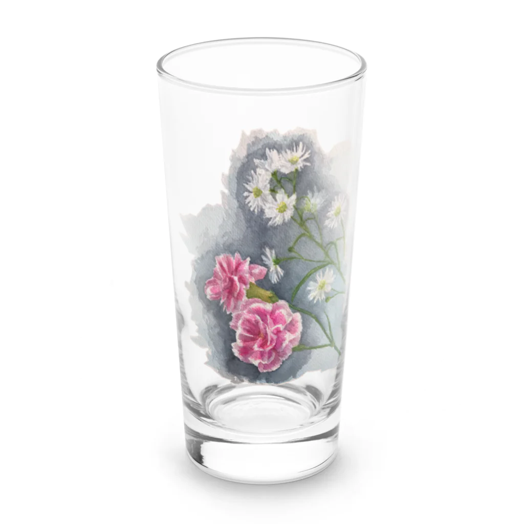 おやぽんのカーネーションと孔雀草ダイカット Long Sized Water Glass :front