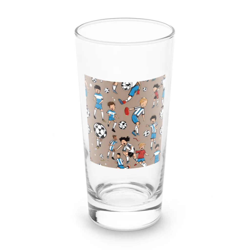 子供と嫁と時々わたしのサッカー小僧 Long Sized Water Glass :front