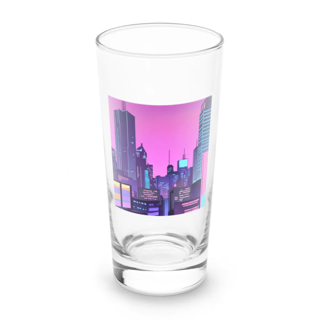 LEONのネオンな街並み Long Sized Water Glass :front