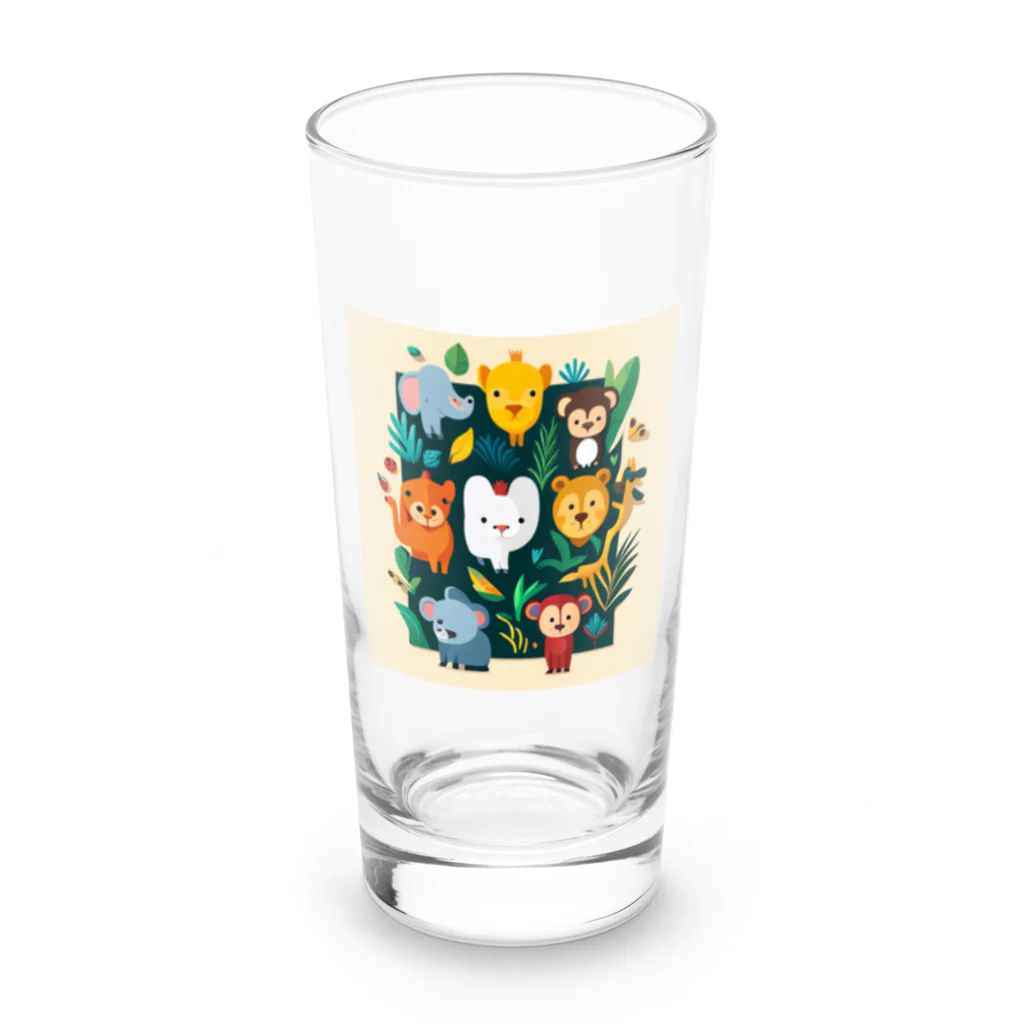 itacyoko(AIイラスト屋)の動物の楽園 Long Sized Water Glass :front