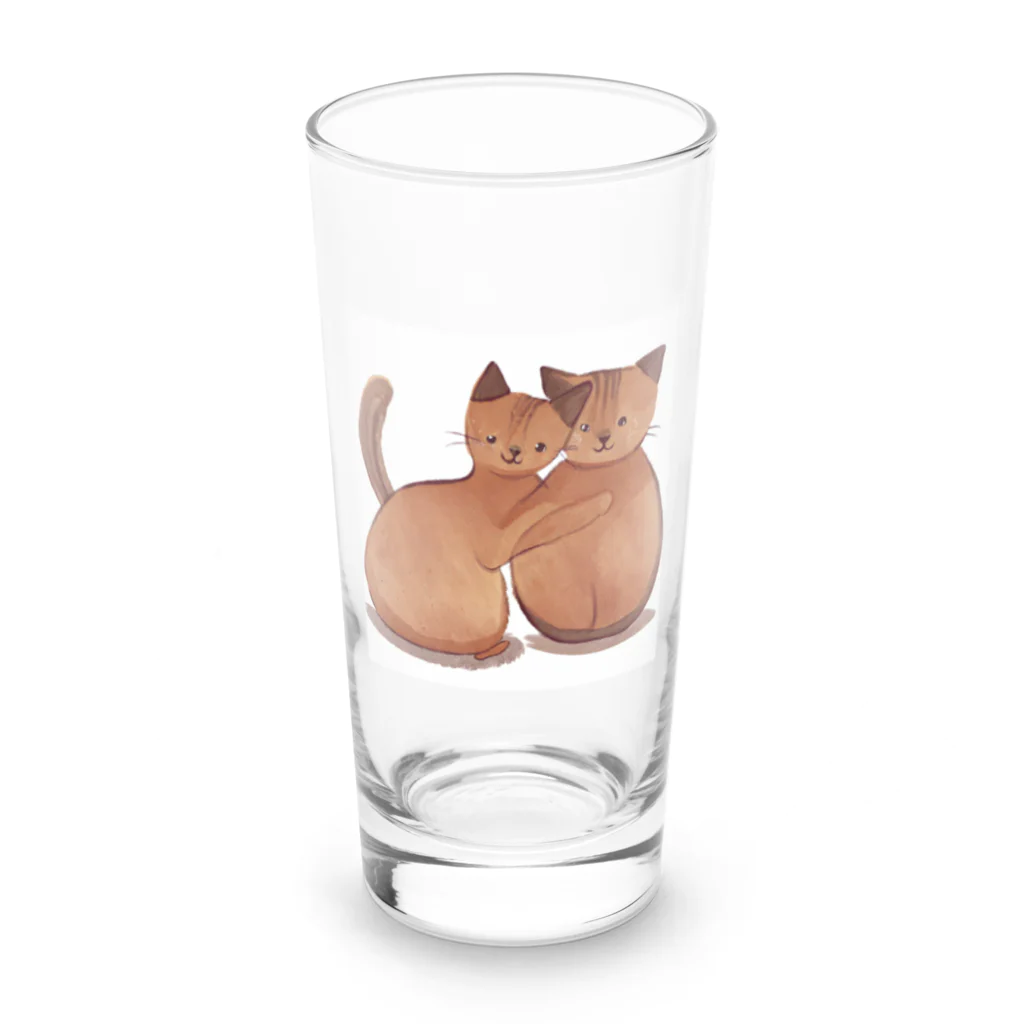 SK8461の仲良い兄弟猫 Long Sized Water Glass :front