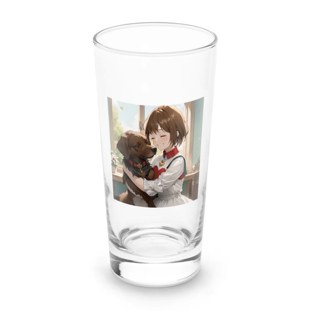 フウマショプの少女と愛犬 Long Sized Water Glass :front