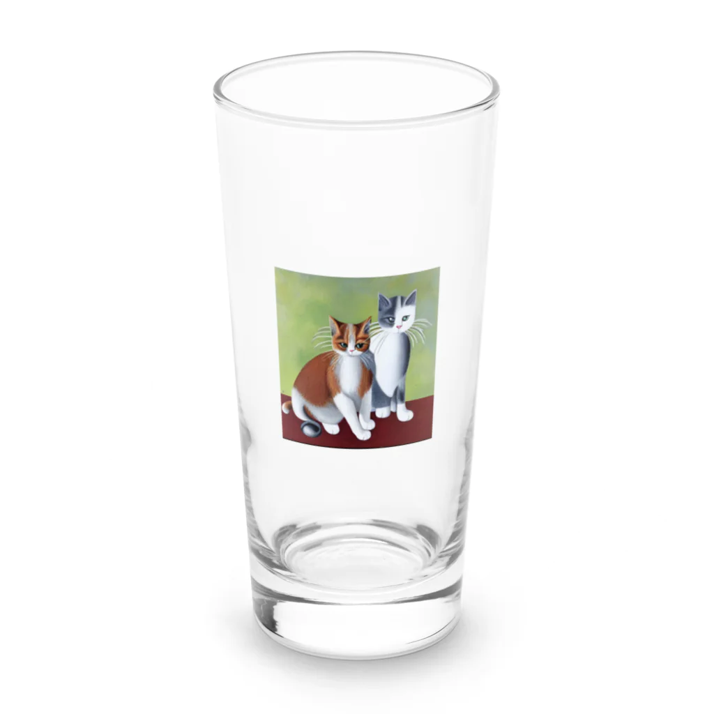 まさのお店の二匹の猫 Long Sized Water Glass :front