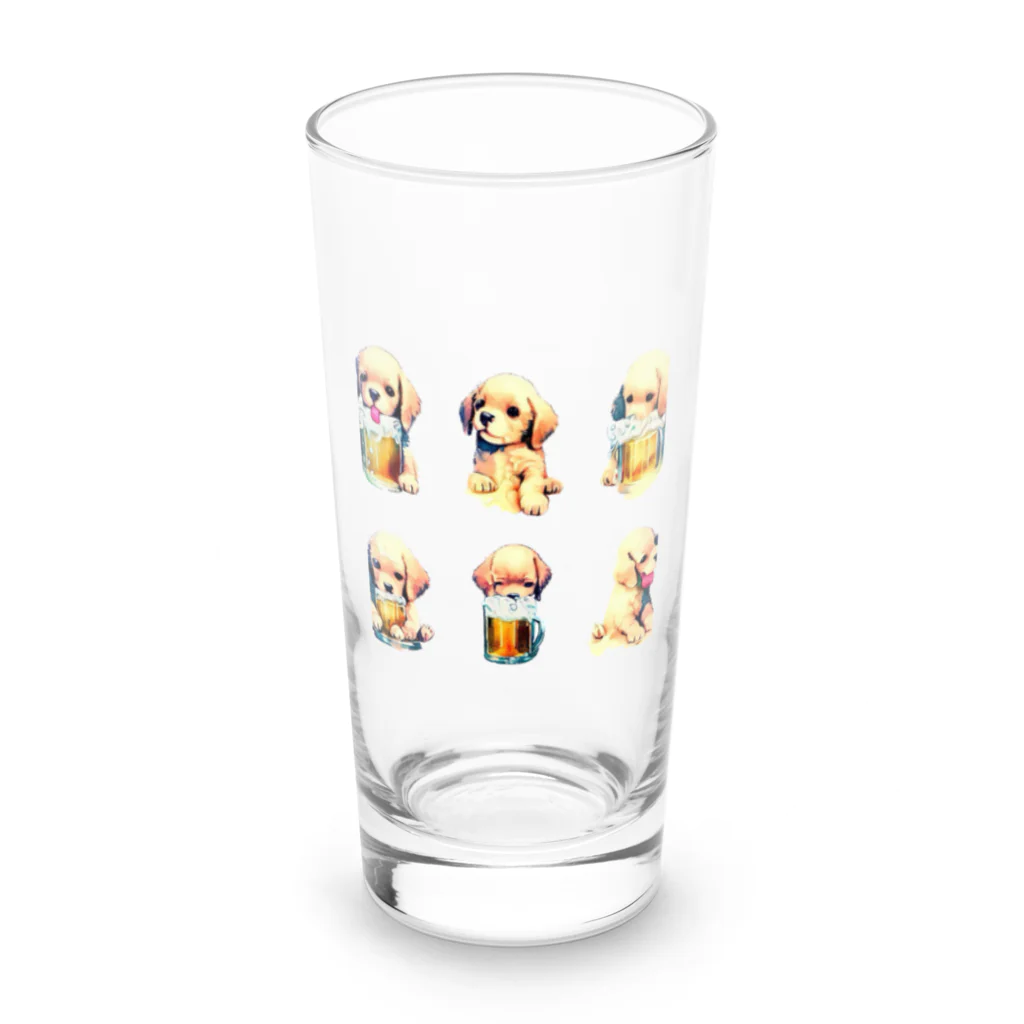 ✴︎Tiara shop✴︎のビール好きの犬 Long Sized Water Glass :front