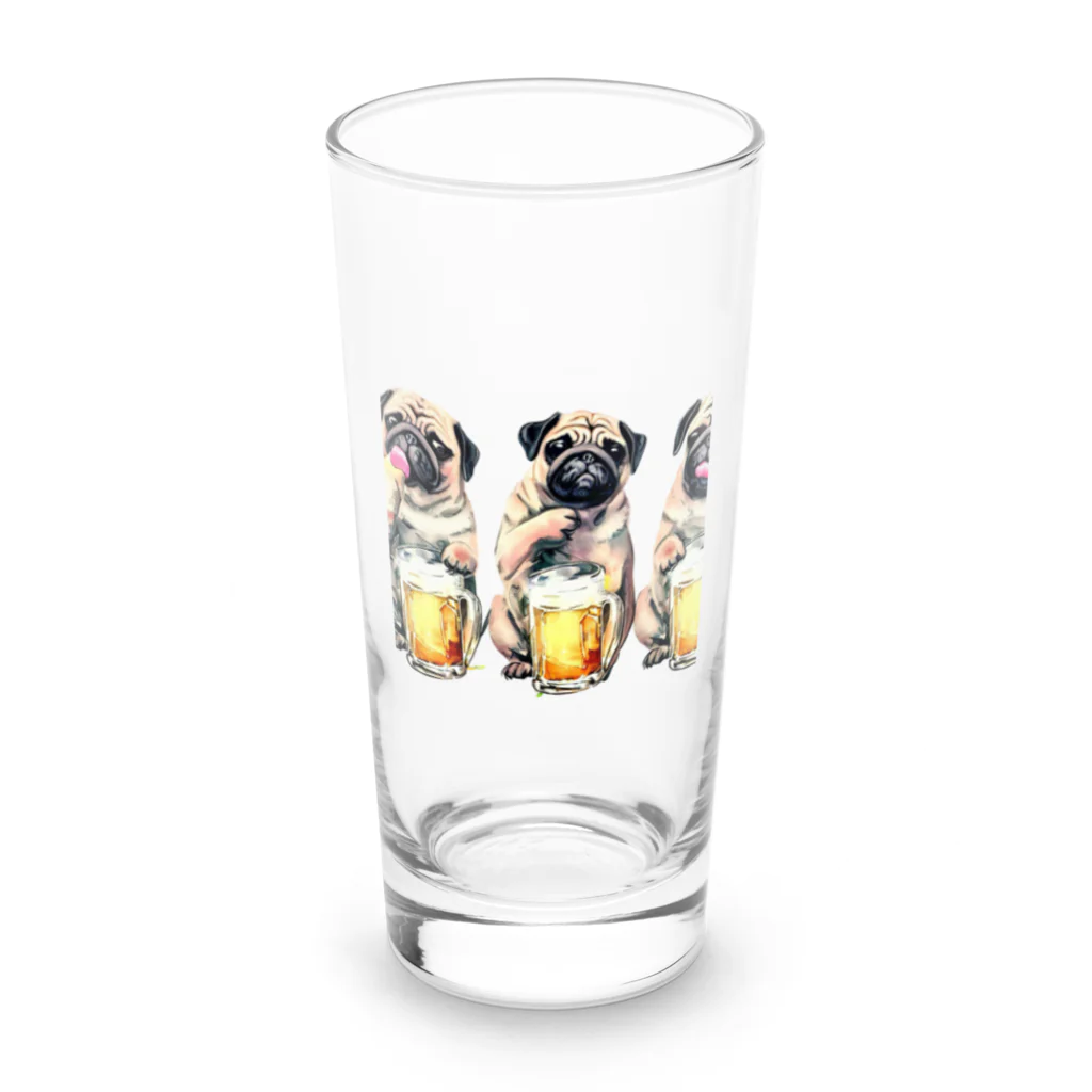 ✴︎Tiara shop✴︎のビール好きの犬 Long Sized Water Glass :front