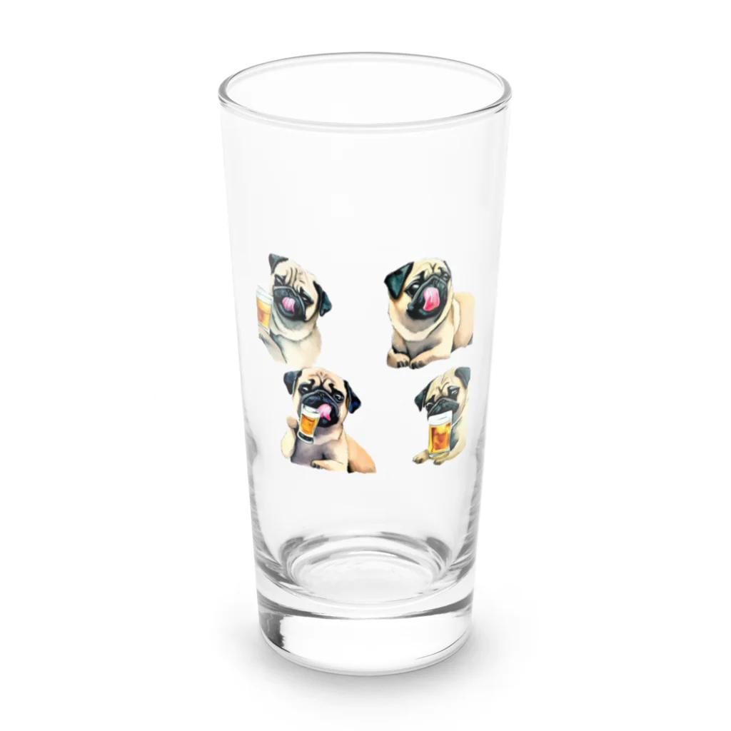 ✴︎Tiara shop✴︎のビール好きの犬 Long Sized Water Glass :front