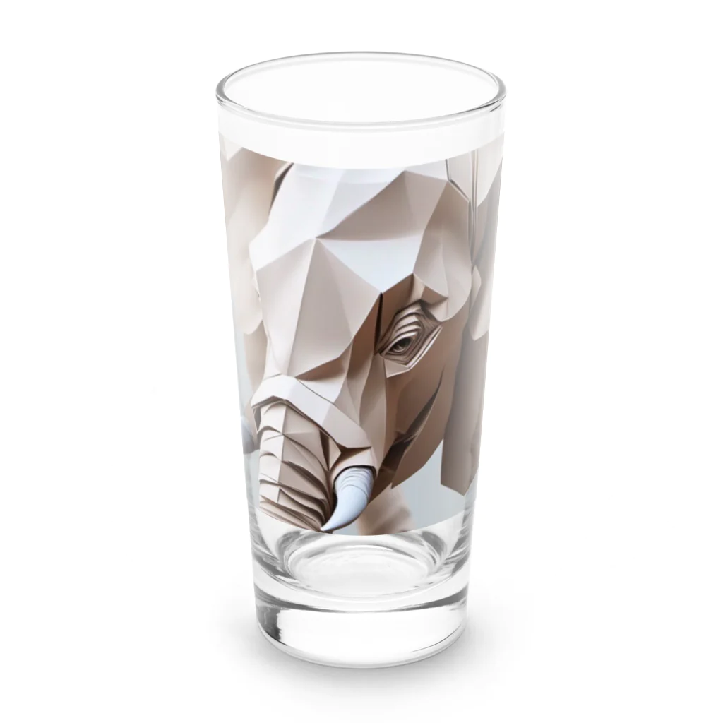 折紙動物のゾウ Long Sized Water Glass :front