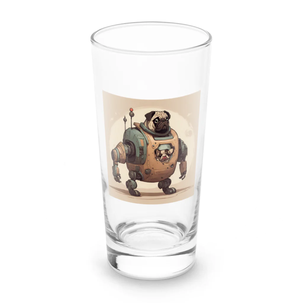 PUGおやじのロボパグ出動 Long Sized Water Glass :front