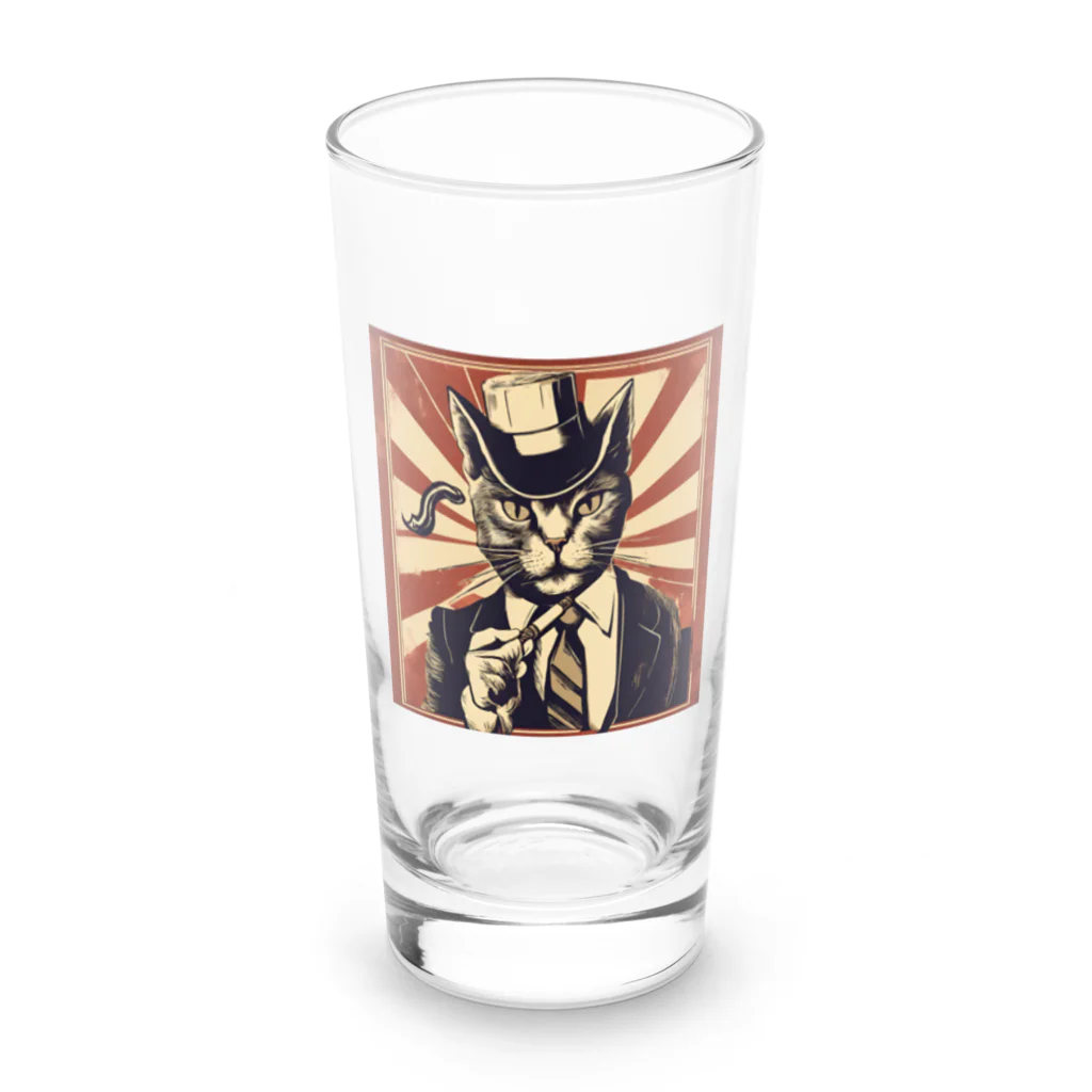 瑠璃座のダンディネコ Long Sized Water Glass :front