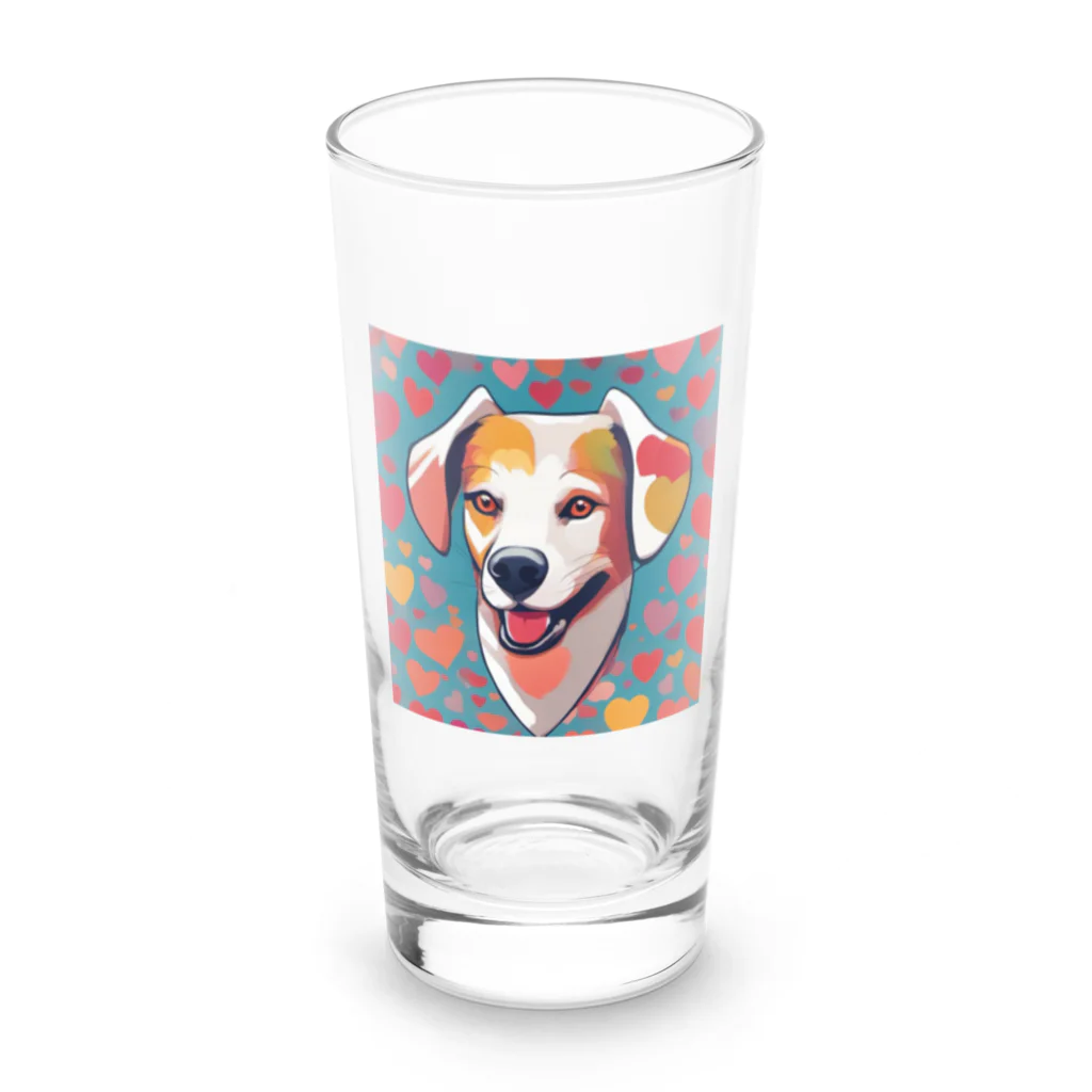 NYNANTのワンちゃん　ハート柄　 Long Sized Water Glass :front