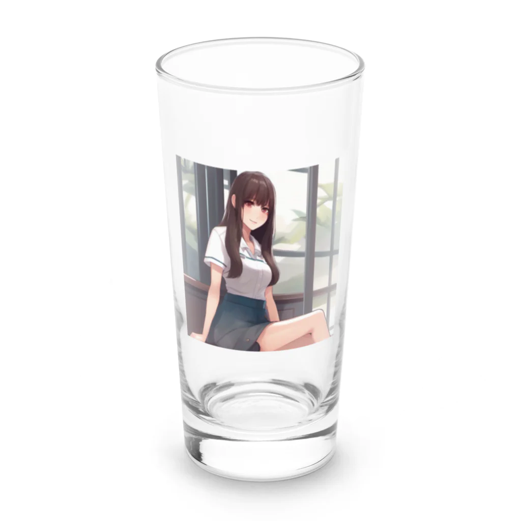 ワンダーワールド・ワンストップのロングヘアのかわいい女性のグッズ Long Sized Water Glass :front