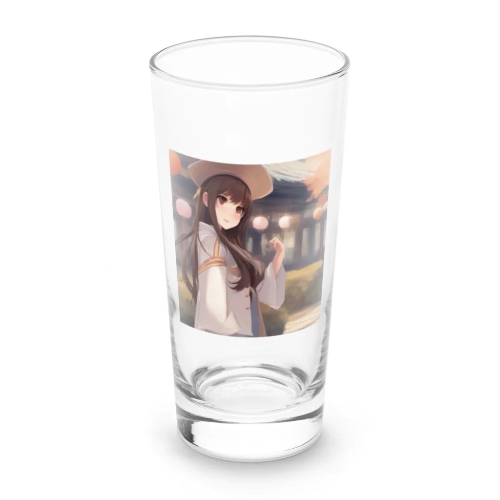 ワンダーワールド・ワンストップの可愛らしいロングヘアの女性のグッズ Long Sized Water Glass :front