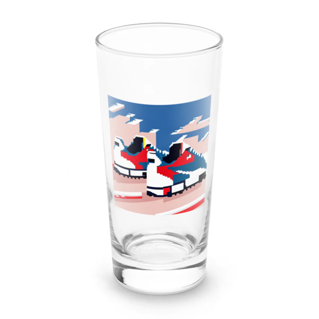 KAKI_のドット絵おしゃれなくつ Long Sized Water Glass :front