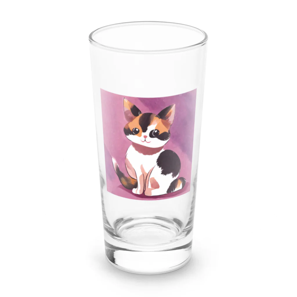 teru011のかわいい　三毛猫　グッズ Long Sized Water Glass :front