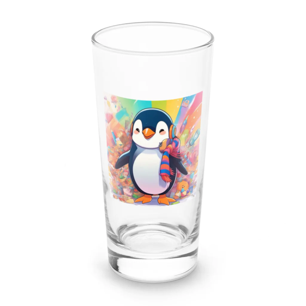 aki7sの笑顔のペンギン Long Sized Water Glass :front