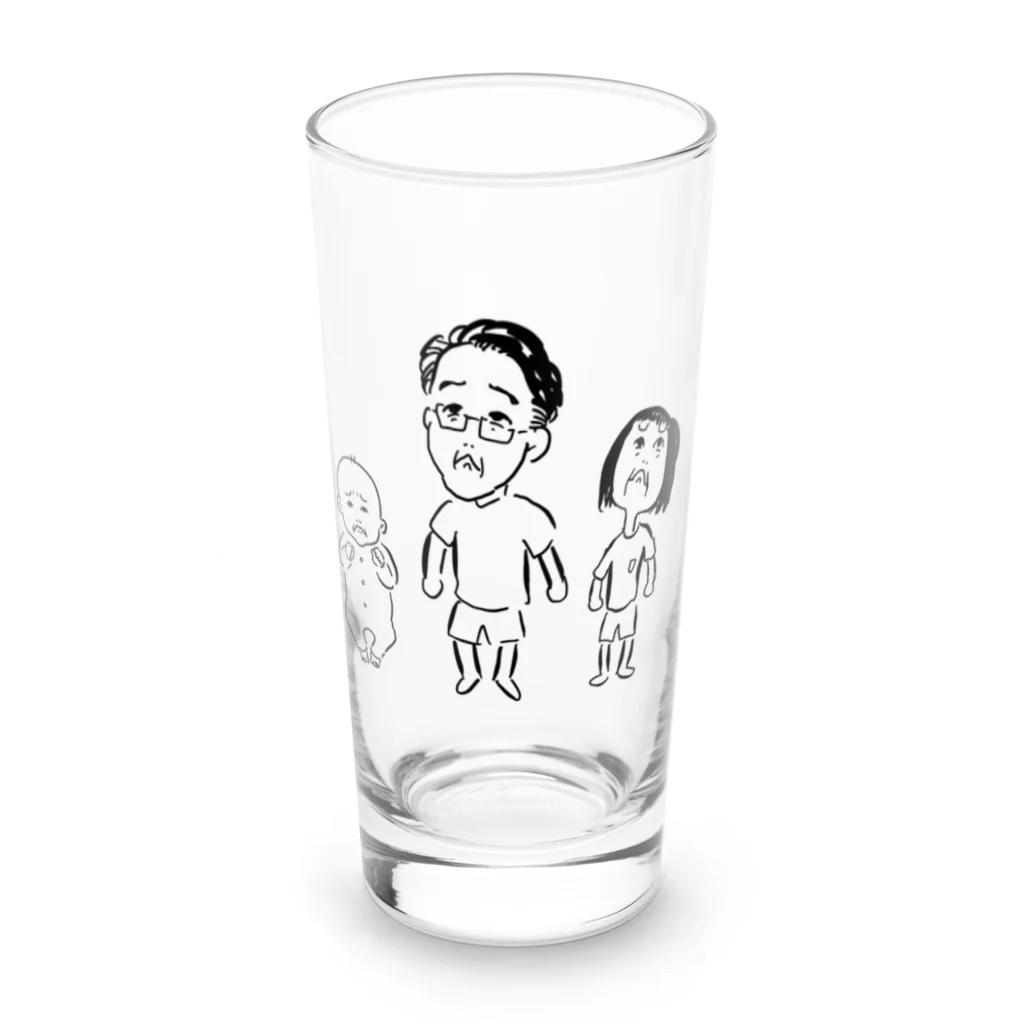 nyahoのじいちゃんと孫 Long Sized Water Glass :front