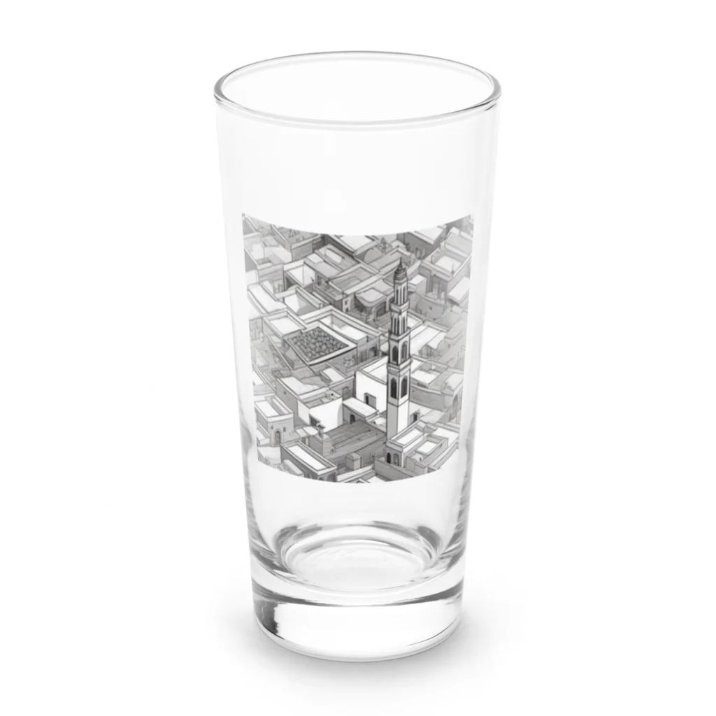 YoMiTの有名な観光スポットイメージ画像：モロッコのマラケシュ旧市街（モロッコ、マラケシュ） Long Sized Water Glass :front