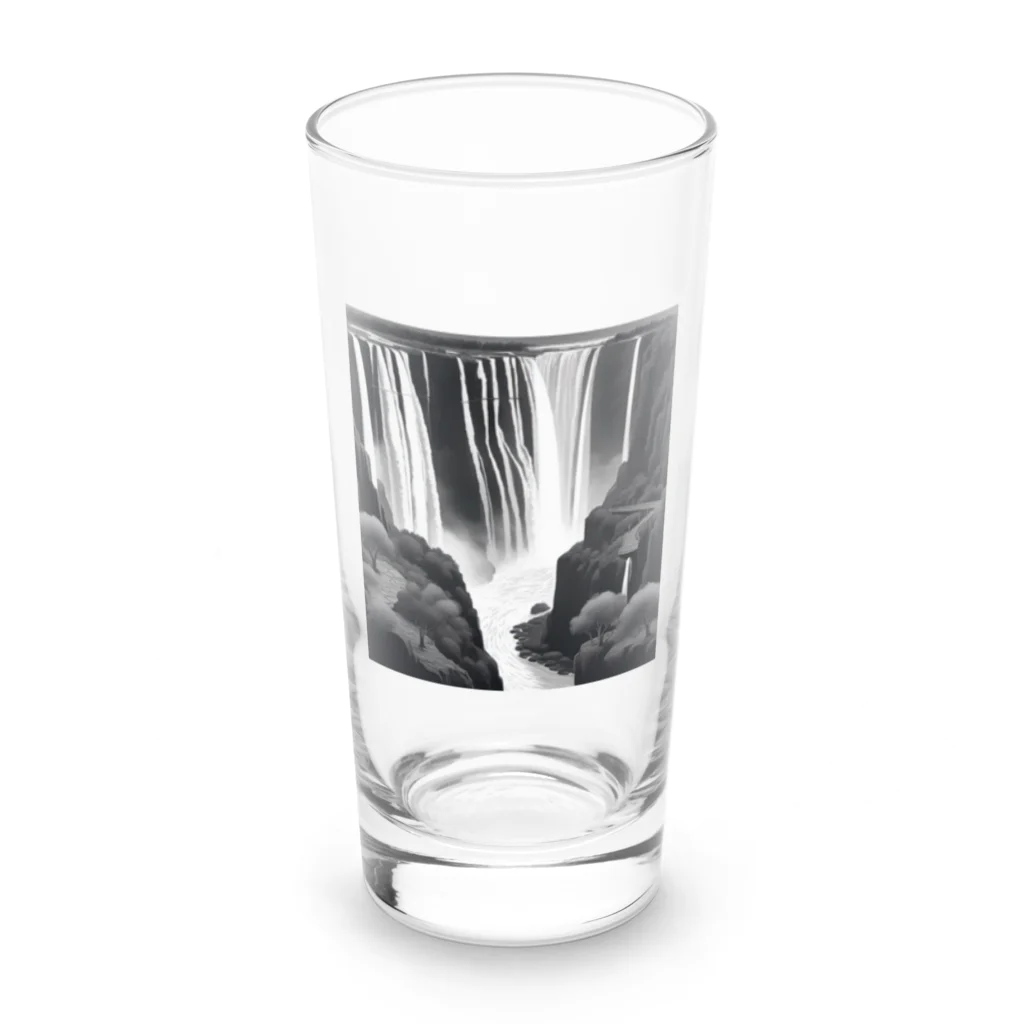 YoMiTの有名な観光スポットイメージ画像：ヴィクトリア滝（ザンビア、ジンバブエ） Long Sized Water Glass :front