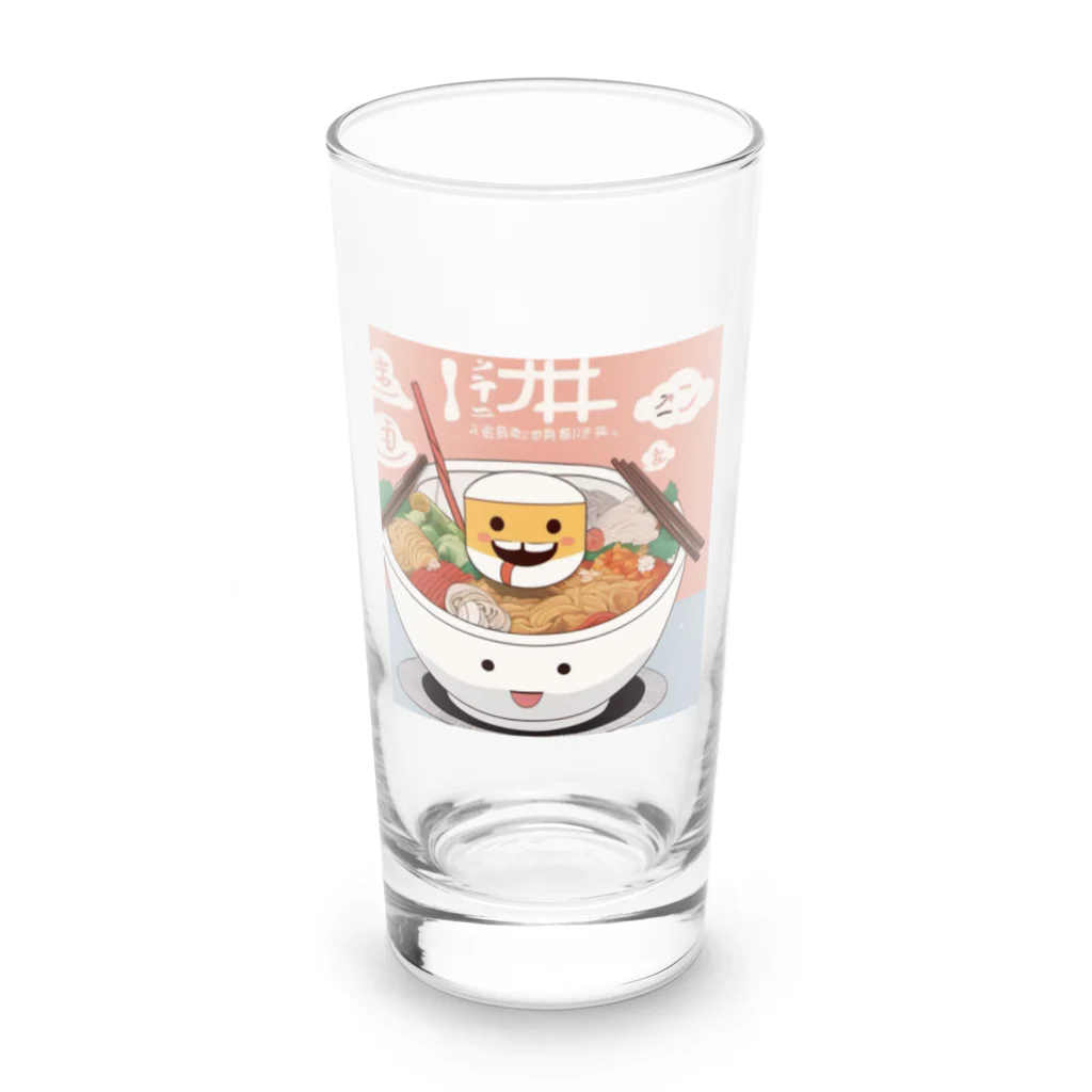 むささび工房のラーメンと豆腐折り紙風 Long Sized Water Glass :front